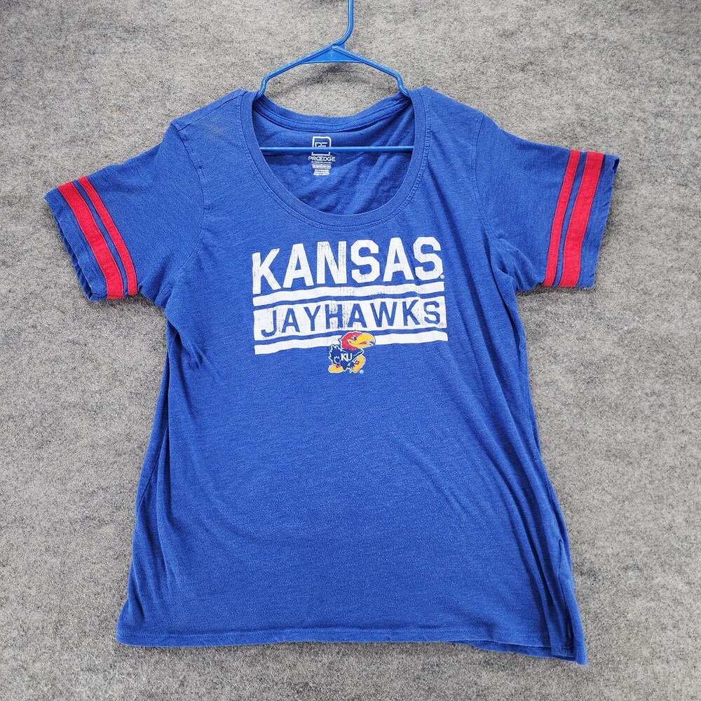 Kansas Jayhawks Shirt Womens 2XL Pro Edge Short Sleeve Blue